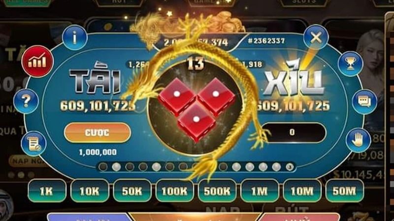 Giao diện đánh tài xỉu