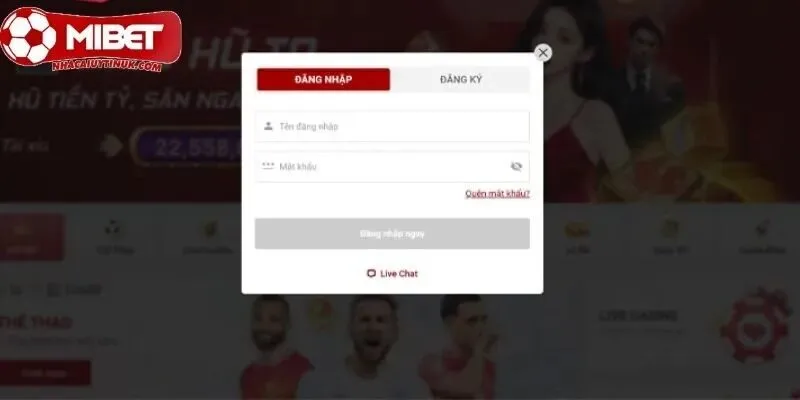 Hướng dẫn đăng nhập MiBet
