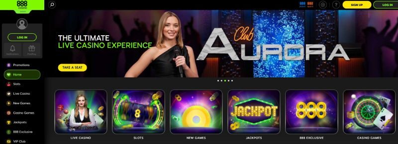 Sảnh live casino của 888 Casino đa dạng thể loại