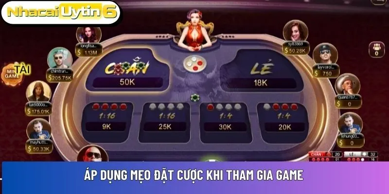 Áp dụng mẹo đặt cược khi tham gia game