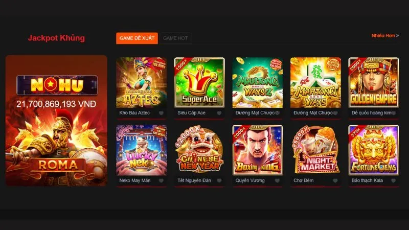 Kho game nổ hũ hấp dẫn tại nhà cái Nohu90